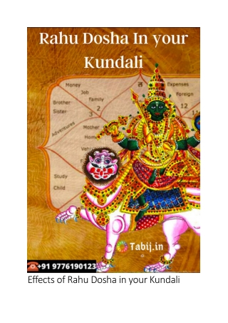 Effects of rahu dosha in your kundali