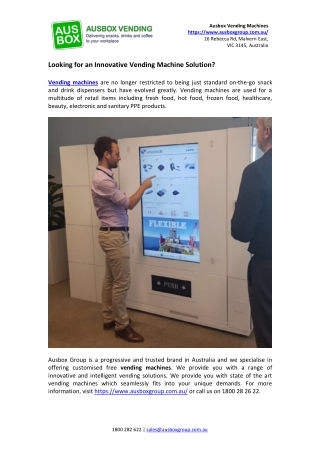 Looking for an Innovative Vending Machine Solution?