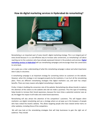 How do digital marketing services in Hyderabad do remarketing?