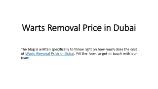 Warts Removal Price in Dubai