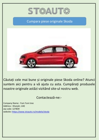 Cumpara piese originale Skoda