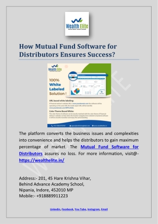 How Mutual Fund Software for Distributors Ensures Success?