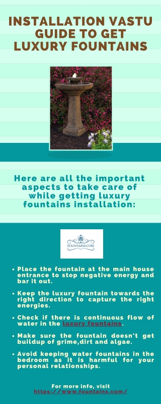 Installation Vastu Guide to Get Luxury Fountains