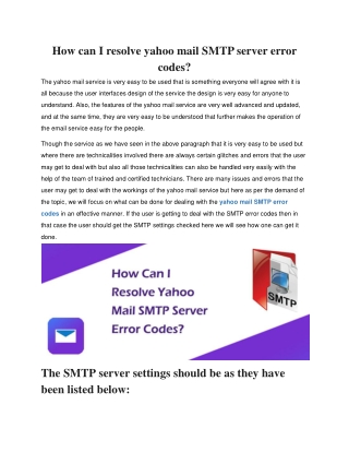 How can I resolve yahoo mail SMTP server error codes?