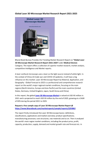 Global Laser 3D Microscope Market Research Report 2021-2025