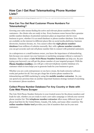 How Can You Get Right Customer Phone Numbers For Telemarketing?