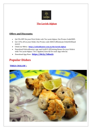 5% off - The Lavish Afghan - Mile End Takeaway, SA