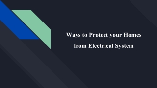 Ways  to protect you from electrical system