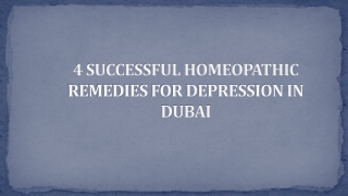 4 Successful Homeopathic Remedies for Depression in Dubai