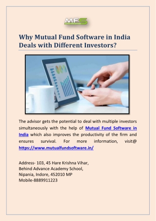 Why Mutual Fund Software in India Deals with Different Investors?