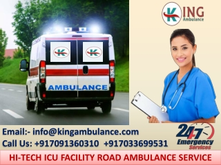 Get King Road Ambulance Service in Patna and Ranchi