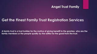 Get the Finest Family Trust Registration Services