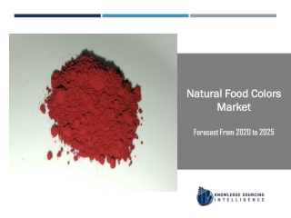 Natural Food Colors Market to be Worth US$2.741 billion by 2025