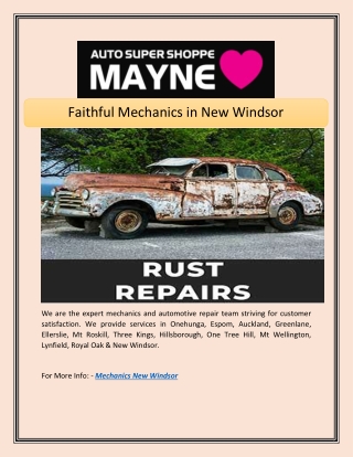 Faithful Mechanics in New Windsor