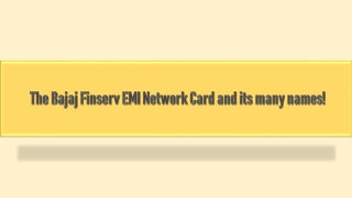 The Bajaj Finserv EMI Network Card and its many names!