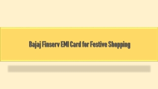 Bajaj Finserv EMI Card for Festive Shopping