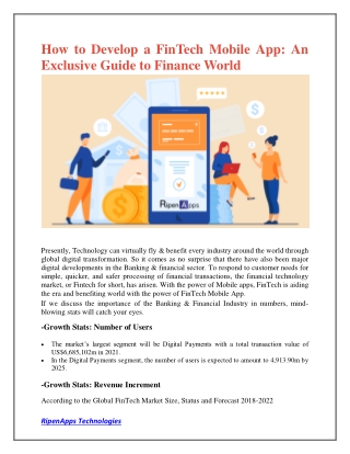 How to Develop a FinTech Mobile App: An Exclusive Guide to Finance World