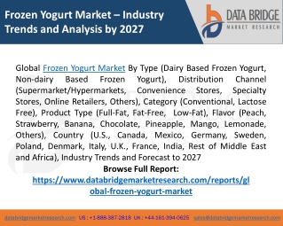 Frozen Yogurt Market Segmentation, Size, Analysis, Key Players and Forecast 2027