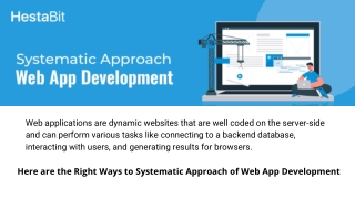 Systematic Approach to Web App Development