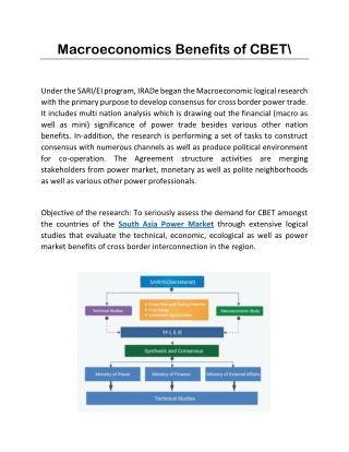 Macroeconomics Benefits of CBET