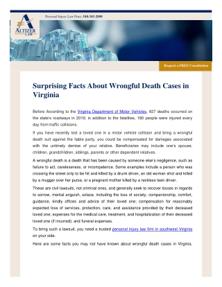 Surprising Facts About Wrongful Death Cases in Virginia