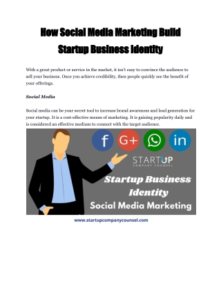 How Social Media Marketing Build Startup Business Identity