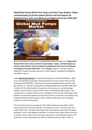 Global Mud Pumps Market Research Report Forecast 2027