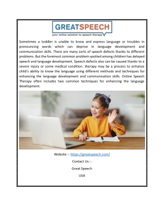 Online Speech Therapy | Greatspeech.com