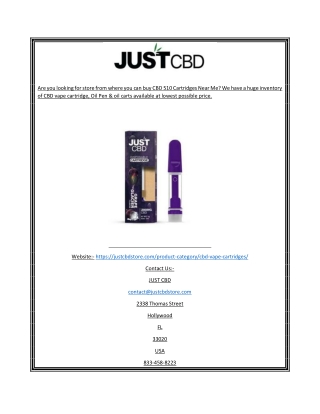 CBD Vape Cartridge | Justcbdstore.com