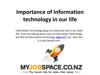Importance of Information technology in our life