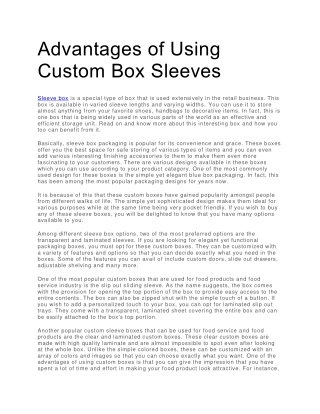 Custom Sleeve Boxes