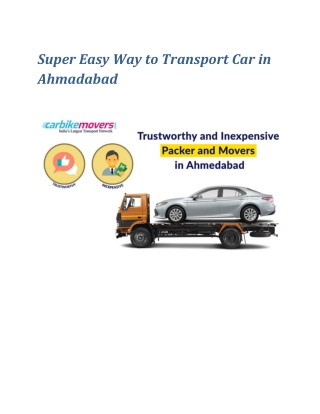 Super Easy Way to Transport Car in Ahmadabad