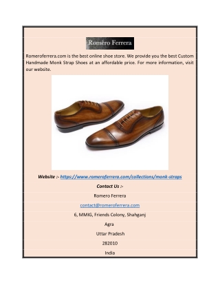 Custom Handmade Monk Strap Shoes | Romeroferrera.com