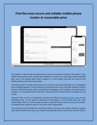 Find The Most Secure And Reliable Mobile Phone Tracker At Reasonable Price