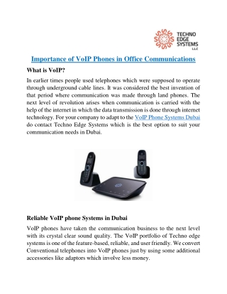 What is the Importance of VoIP Phone Systems in Office Communications?