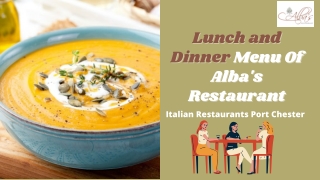Check Out The Best Italian Lunch and Dinner Menu | Alba's Restaurant