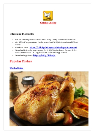 5% Off - Chicky Chicky Restaurant East Victoria Park, WA