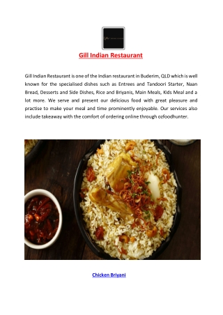 Gill Indian Restaurant - 5% Off - Takeaway Buderim, Qld