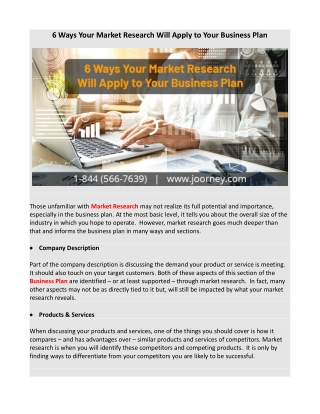 6 Ways Your Market Research Will Apply to Your Business Plan