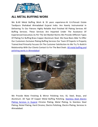 Electro Plating Services in Ahmedabad