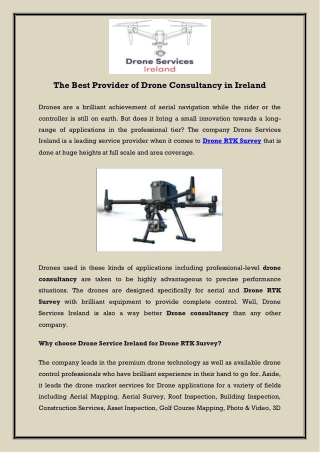 The Best Provider of Drone Consultancy in Ireland