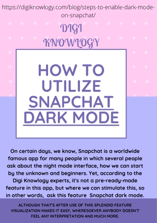 How to Utilize Snapchat Dark Mode
