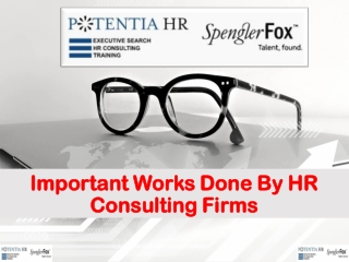 Important Works Done By HR Consulting Firms