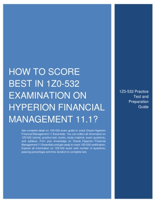 How to Score Best in 1Z0-532 Examination on Hyperion Financial Management 11.1?