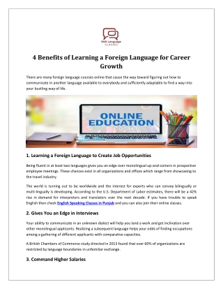 4 Benefits of Learning a Foreign Language for Career Growth