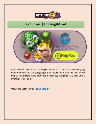 slot joker | Untung88.net