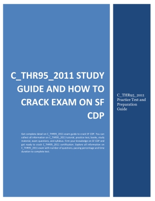 C_THR95_2011 STUDY GUIDE AND HOW TO CRACK EXAM ON SF CDP