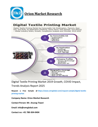 Digital Textile Printing Market 2019 Growth, COVID Impact, Trends Analysis Report 2025