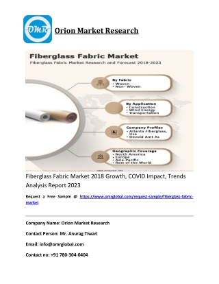 Fiberglass Fabric Market 2018 Growth, COVID Impact, Trends Analysis Report 2023