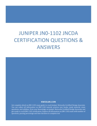 [UPDATED] Juniper JN0-1102 JNCDA Certification Questions & Answers